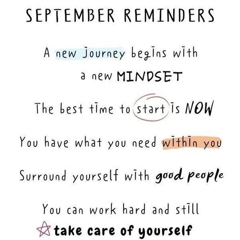 September: new month new journey new achievements Make it memorable Hope your September will definitely be memorable 🩵🧿 . . .. . Follow @studious_harshita for more 🌸 . #September #Septemberquotes #goals#achivement September Quotes, New Month, New Journey, Take Care, Take Care Of Yourself, Good People, Work Hard, How To Memorize Things