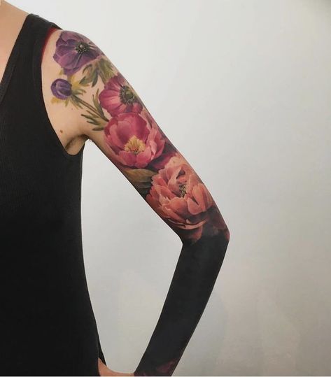 BLACK OUT TATTOOING on Instagram: “Black against colour, done by @arochatattoo 🖤 #blackouttattoo #blackouttattoos #blackwork #blackworktattoo #blackworktattoos…” Tattoo Sleeve Women Black, Tattoo Sleeve Women, Tattoo Advice, Black Sleeve Tattoo, Tattoo Japanese Style, Sanskrit Tattoo, Interesting Tattoos, Full Sleeve Tattoo Design, Blackout Tattoo