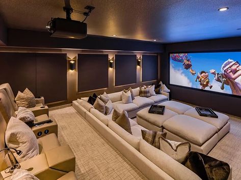 Cinema Room Design, Shaped Couch, Home Theater Room Design, Home Cinema Room, Luxury Room, At Home Movie Theater, Dream Life House, Home Theater Rooms, Home Theater Design