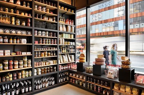 Rockwell Group, Deli Shop, Grocery Store Design, Cheese Bar, Cheese Shop, Black And White Tiles, Island City, Farm Shop, Greenwich Village