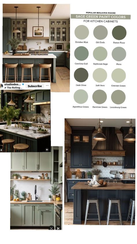 Sage Green And Black Kitchen Ideas, Green Kitchen Mood Board, Wood And Green Kitchen, Green And Grey Kitchen, Green And Wood Kitchen, Sage Green Kitchen, Kitchen Mood Board, Home Goods Decor, Grey Kitchen