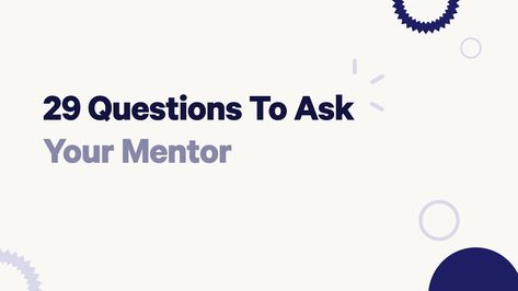 What are good questions to ask a mentor? Every mentor/mentee relationship is different so don’t take a cookie-cutter approach. Prepare questions that feel right for you and that you think will help build a successful mentoring relationship. But, to help get you started, we’ve put together a list of ideas and conversation topics.  | Nicole Kahansky Good Questions To Ask, Mentor Mentee, Weekly Meeting, Good Questions, What Is Your Goal, Conversation Topics, Fun Questions To Ask, Mentorship Program, Discussion Topics