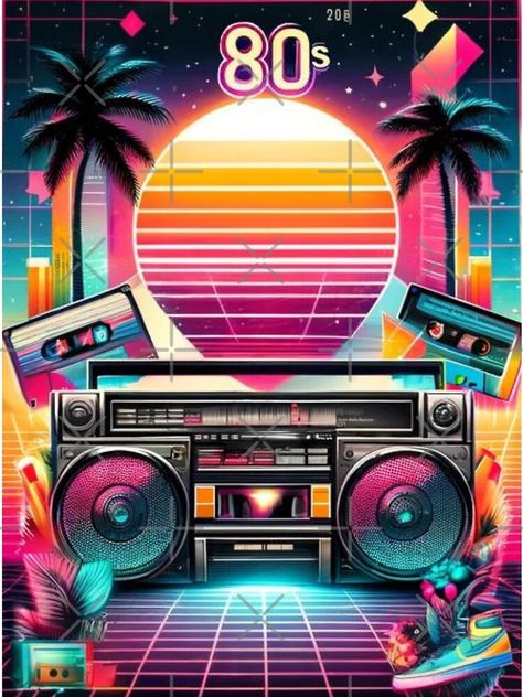 Camiseta clásica con la obra «Radio casete retro años 80» de FusiTink 80s Music Wallpaper, 80s Illustration, 80s Disco Party, 1980s Background, 80s Themed Wallpaper, 80's 90's Background, 80s Invitation Template Free, 80s Birthday Parties, Mr. Love