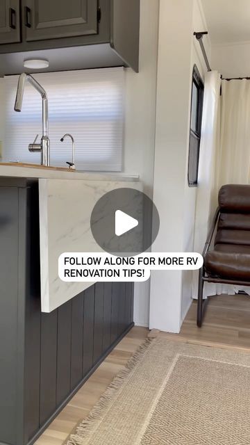 21K views · 1.2K likes | Trina Sholin~RV Renovator~Tiny Home Renovator on Instagram: "I love re-locating dining spaces in a lot of the RV’s we renovate, but slides are a constant challenge. Using a flip down countertop was a game changer in this renovation & it opened up the original dining space for our client to have an office. Who says you can’t have it all in an RV?? 😂🙌" Island Extension, Rv Camper, Dining Space, Tiny Home, Game Changer, Open Up, Tiny House, Countertops, Rv