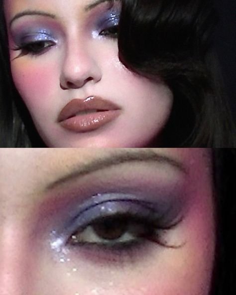 JIMMY STAM | a bts diva moment🔮 | Instagram Pink Purple Eyeshadow, Makeup Looks Pink, Early 2000s Makeup, 2000s Makeup Looks, Purple Eyeshadow Looks, X Makeup, 90s Makeup, Swag Makeup, Nude Lips