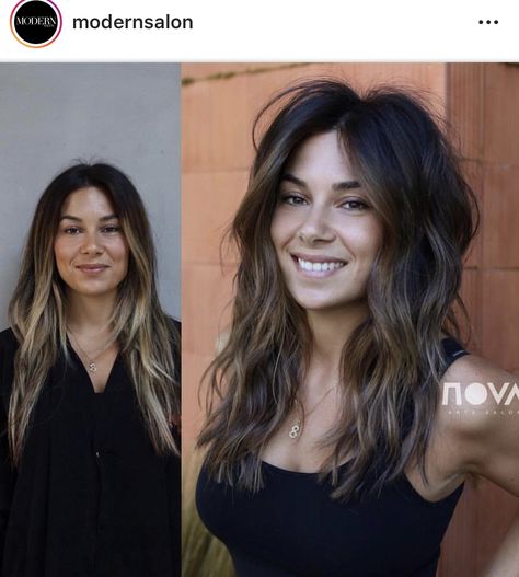 Ideas Haircut, Long Shag Haircut, Brown Blonde Hair, Brown Hair With Highlights, Trending Hairstyles, Haircut Ideas, Brown Hair Colors, Brunette Hair, Hair Transformation