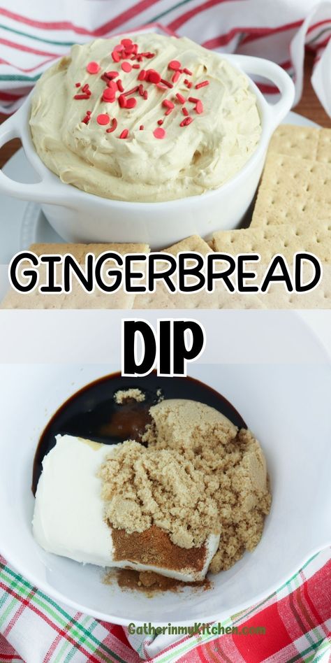 Enjoy a cozy Christmas 2023 with this spiced Gingerbread Dip. With a creamy blend of cream cheese, Cool Whip, and gingerbread spices, it's a warm, inviting dessert idea for your holiday celebrations. Ginger Snap Dip, Dip For Teddy Grahams, Gingerbread Dip, Gingerbread Cookie Dip, Christmas Dips, Holiday Dip, Gingerbread Dessert, Dessert Dip Recipes, Gingerbread Cheesecake