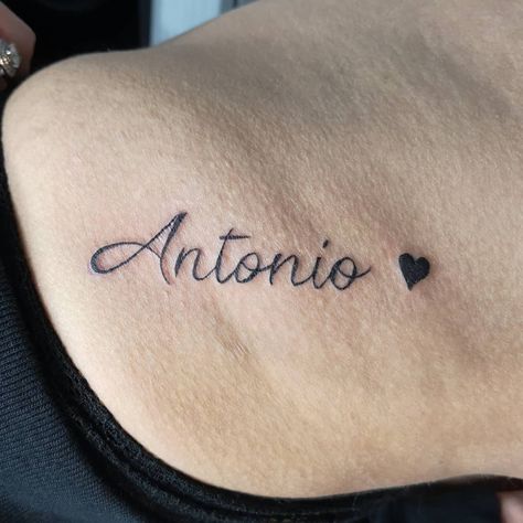 Tony Name Tattoo, Antonio Tattoo Name, Antonio Name Tattoo, Antonio Tattoo, Tatto Name, Small Name Tattoo, Name Tattoo On Hand, Omerta Tattoo, Pretty Tattoos For Women