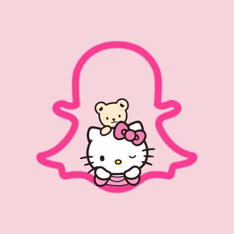 Iscreen圖標 Ideas, Hello Kitty Snapchat Icon, Hello Kitty App Icons Aesthetic, Hello Kitty Instagram Icon, Hello Kitty Snapchat, App Icon Hello Kitty, Sanrio App Icons, Snapchat App Icon, Pink Hello Kitty Wallpaper Iphone