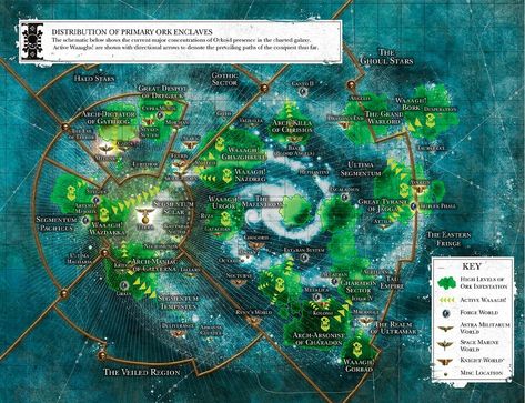 Ork Empire | Warhammer 40k Wiki | Fandom Galaxy Map, Chaos Legion, Hard Science Fiction, 40k Orks, Fantasy Flight Games, The Mind's Eye, 40k Artwork, Warhammer 40k Art, Star System