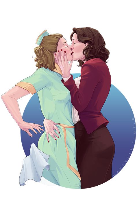 Agent Carter (MCU) - Peggy Carter x Angie Martinelli - Cartinelli Angie Martinelli, Steve And Peggy, Tommy Oliver Power Rangers, Kiss Fanart, Female Furies, Marvel Female Characters, Baby Avengers, Love Comic, Marvel Fanart