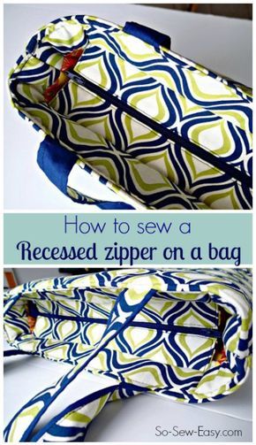 Video step by step tutorial on how to add a recessed zipper to ANY bag sewing pattern. Once you know the technique, it's easy to add this sort of closure to the top of almost any bag pattern. Great video! Pochette Diy, Recessed Zipper, Sac Diy, Sew Ins, Modern Bag, Beginner Sewing Projects Easy, Sewing Purses, Sew Easy, Lv Bags