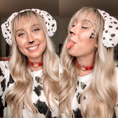 Cruella Deville Costume And Dalmation, 101 Dalmations Face Makeup, Dalmation Makeup Women, Dalmatian Costume Women's, Dalmatian Makeup Women, Dalmatian Face Paint, Dalmatian Costume Makeup, Dalmation Makeup, Dalmatian Makeup