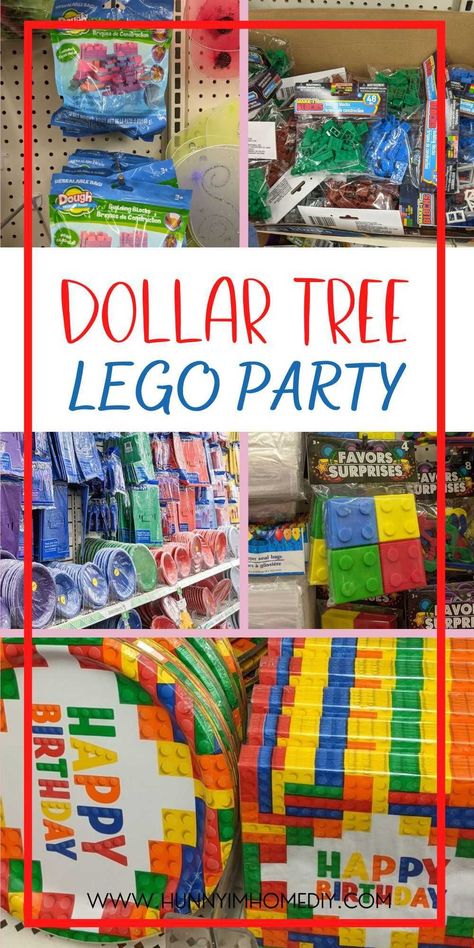 Looking for cheap LEGO party ideas? Use these supplies from Dollar Tree to put together an awesome birthday celebration on a budget. These cheap ideas for a building brick party for boys are perfect for any age. Grab some decorations, favors, and activities for the kids at your event from the dollar store to save time and money on your DIY party. Lego Decorations Diy, Diy Lego Birthday Party Ideas, Diy Lego Decorations, Lego Party Decorations Diy, Lego Birthday Party Favors, Lego City Birthday, Lego Party Ideas, Lego Party Decorations, Cheap Lego