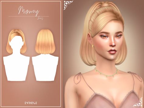 [EnriqueS4] Money Hairstyle | EnriqueS4 on Patreon The Sims 4 Pack, Mods Ts4, Hair Half Up Half Down, Sims Clothes, Sims Packs, Sims 4 Anime, Pelo Sims, Hair Half Up, Sims 4 Children