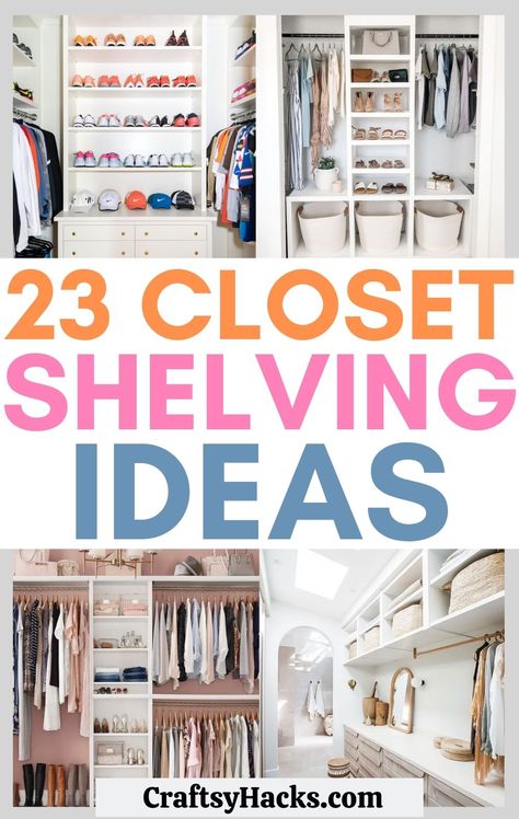 You can better organize the clothes in your closet when you use these brilliant closet shelving ideas. These ways to organize closets will help you create home functional closet storage and organize home the right way! #organization #Closet Closet Maid Ideas, Guest Bedroom Closet Ideas, Deep Closet Organization Ideas, Closet Shelving Ideas, Adjustable Closet Shelving, Closet Storage Ideas, Bookshelf Closet, Functional Closet, Wardrobe Shelving