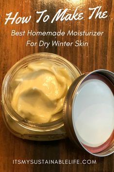 It's THAT time of year again.  The time when my skin begins to feel tight, dry and flakey.  As soon as the house is closed up and the wood stoves are cranking out the heat, I know I need to break out my favorite recipe for the best homemade body lotion I've come across.  This homemade moisturizer for dry skin is so simple to make, you will never want another store-bought option again! via @itsmysustainablelife Coconut Oil Face Moisturizer, Homemade Facial Moisturizer, Diy Facial Moisturizer, Drugstore Tinted Moisturizer, Homemade Face Lotion, Neutrogena Moisturizer, Moisturizer Diy, Dry Skin Diy, Homemade Body Lotion