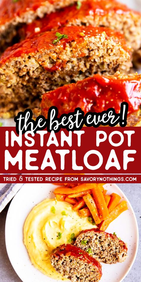 Instapot Meatloaf Mashed Potatoes, Instapot Meatloaf Recipes, Easy Instant Pot Meatloaf, Instapot Meals With Hamburger Meat, Instapot Meatloaf Recipes Best, Instapot Recipes Ground Beef, Hamburger Meat Pressure Cooker Recipes, Hamburger Meat Instant Pot Recipes, Easy Instapot Dinners