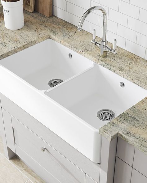 Sherwood Double Belfast Sink Double Laundry Sink, Double Belfast Sink, Benchmarx Kitchen, Pull Out Ironing Board, Laundry Mudroom, Belfast Sink, Laundry Room Sink, Butler Sink, Sustainable Accessories