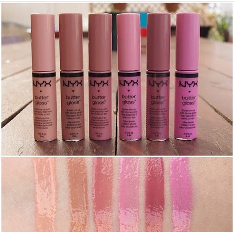 Nix cosmetics butter gloss nude colors Nyx Butter Gloss Swatches, Butter Gloss Swatches, Types Of Makeup Looks, Nyx Butter, Nyx Butter Gloss, Sephora Gift Card, Butter Gloss, Lipgloss Lips, Types Of Makeup