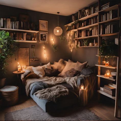 Creating Your Dream Library at Home: Tips and Tricks for Book Lovers – ANGELICA'S INTERIORS Book Lovers Dream Room, Room For Book Lovers, Reading Room Ideas For Adults, Book Lovers Bedroom Ideas, Bedroom With Library, Book Nooks Cozy Home Libraries, Home Library Ideas Cozy, Library Room Cozy, Cozy Library Room Ideas