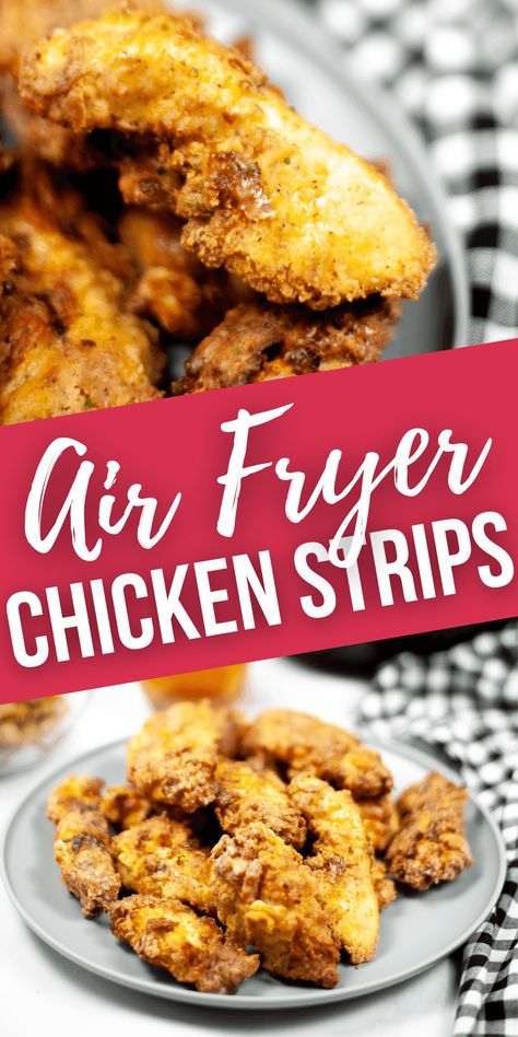 Air Fryer Chicken Strips are a quick and easy meal that your family will love. You can feel good about serving them something fresh that takes only a few minutes and only five ingredients. Chicken Strips Air Fryer, Air Fryer Chicken Strips, Chicken Strip Recipes, Fried Chicken Strips, Chick Fil A Sauce, Gluten Free Crackers, Homemade Barbecue Sauce, Air Fried Chicken, Wing Sauce