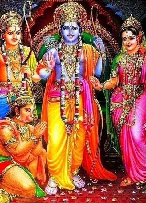 Ram Laxman Janki Hanuman, Jai Aanjaneya, Rama Seetha, Indian Deities, Lord Ram Image, Lord Sri Rama, Laxmi Ganesh, Hindu Cosmos, Ram Sita Photo