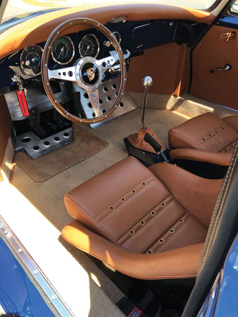 https://www.sportscarmarket.com/1964-porsche-356-c-coupe-outlaw-interior Porsche 356 Interior, Porsche Replica, Porsche Interior, Porsche 356 Outlaw, 1964 Porsche, Porsche Speedster, Porsche Classic, Vintage Porsche, Classic Porsche