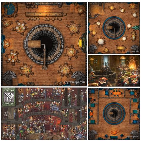 The Yawning Portal - Free version | Angela Maps (SAGames) on Patreon Yawning Portal Map, Portal Battlemap, The Yawning Portal, D&d Online, Stone Building, Map Template, Dungeon Master's Guide, Virtual Tabletop, Forgotten Realms