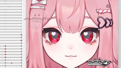 Vtuber Art Style, Vtuber Face Reference, Vtuber Art, Vtuber Eyes Reference, Vtuber Hair Layers, Vtuber Model Eye Layers, Vtuber Model Vtube Studio, Pink Vtuber Model, Eye Chart