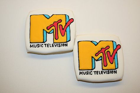 80's cookies...I Want my MTV! by Pop Art Cookies Mtv Cookies, 80s Cookies, 22nd Bday, Art Cookies, Food Coma, Vintage Cookies, Cut Out Cookies, Film Books, Pop Punk