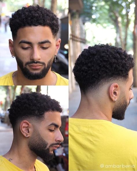 Haircuts For Biracial Men, Short Curly Hair Men Black, Black Male Hairstyles, Afro Fade Haircut, Afro Hair Fade, Black Men Curly Hairstyles, Black Man Haircut Fade, Male Haircut, Curly Hairstyles For Men