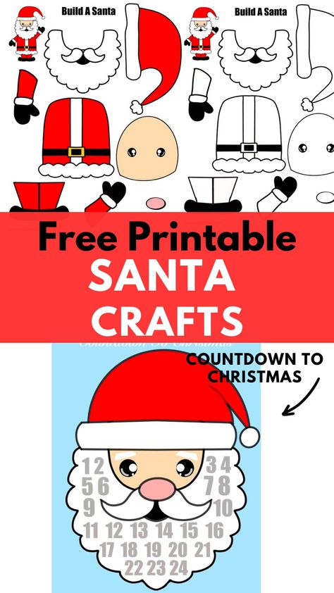 free printable santa crafts Build A Santa Printable, Build A Santa, Santa Craft, Printable Craft Templates, Santa I Know Him, Santa Printable, Santa Template, Santa Crafts, Santa Claus Is Coming To Town