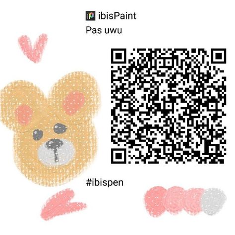 heya! just wanted to say that this qr code is not mine! i will make my own soon. I don't know who made this but. credits to them! Code Brush, Ibis Brush, Ibispaint Brush, Ibispaint Brushes, Brush Codes, Ibis Brushes, Paint Brush Drawing, Paint Color Codes, Brush Code