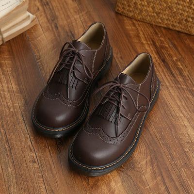 Mori Girl Retro Oxford Martin Round Shoes J40545 - cosfun