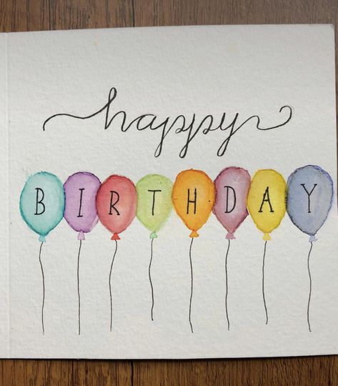 Watercolour Cards Ideas Simple, Diy Watercolor Birthday Card Ideas, Easy Watercolor Birthday Card, Water Colour Birthday Cards, Watercolour Cards Ideas, Easy Watercolor Birthday Cards, Watercolor Cards Ideas Simple, Watercolor Birthday Card Ideas, Watercolor Cards Ideas