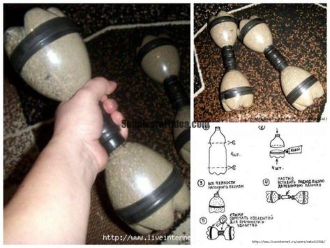 Homemade Weights, Diy Dumbbells, Home Gym Diy, Diy Dumbbell, Crossfit Equipment, Gynecological Problems, Diy Gym Equipment, Diy Gym, Easy Craft Ideas