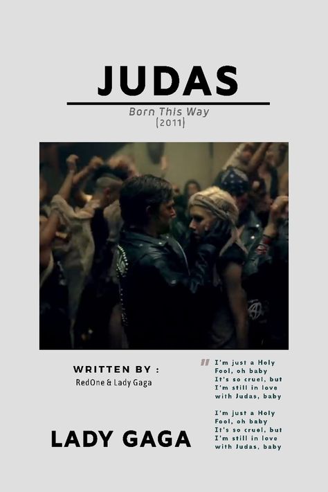 Judas Lady Gaga Aesthetic, Judas Aesthetic, Lady Gaga Lyrics, Lady Gaga Judas, Judas Lady Gaga, Lady Gaga Song, Songs Quotes, Song Lyric Quotes, Lyric Poster