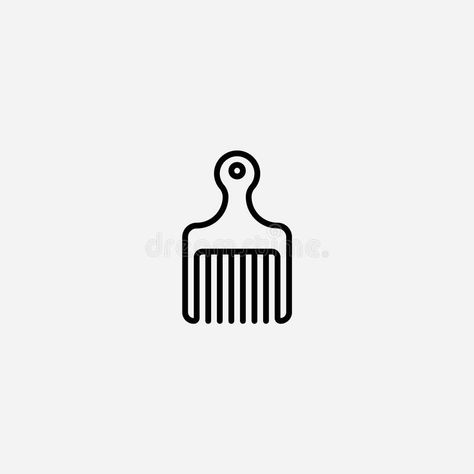 Afro Comb Tattoo, Afro Pick Tattoo, Afro Tattoo, Mobile Illustration, Afro Look, Afro Comb, Afro Pick, Hair Logo, Poster Inspiration