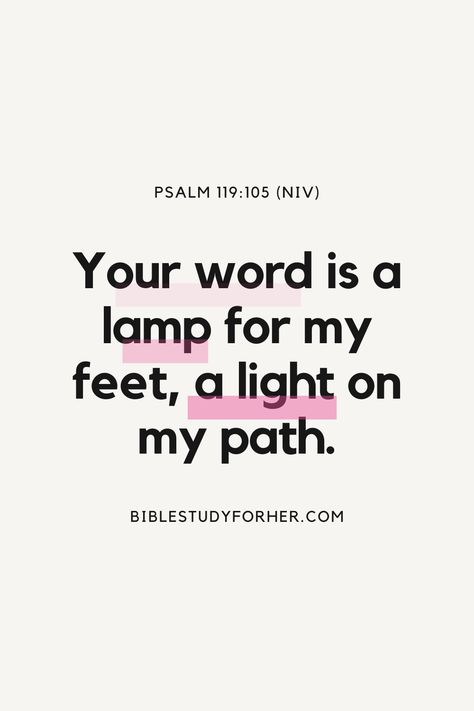 "Your word is a lamp for my feet, a light on my path." - Psalm 119:105 (NIV) Psalm 119:105, Free Bible Study Printables, Daily Bible Reading Plan, Bible Study Questions, Psalms 119 105, Scripture Memorization, Free Bible Study, Bible Study Printables, Online Bible Study