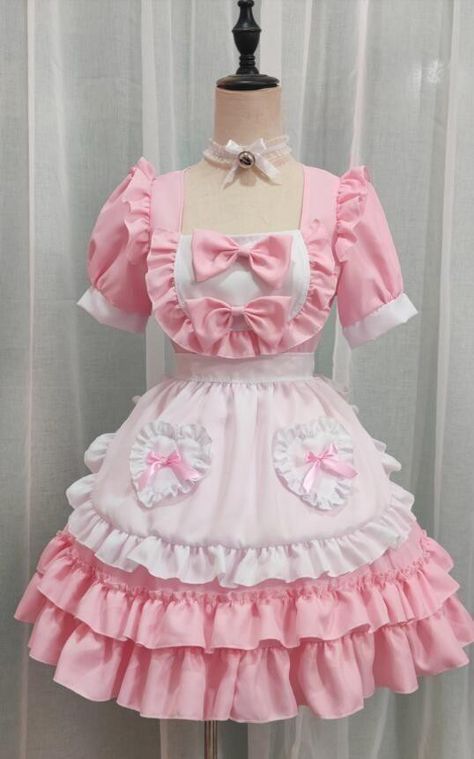 Pink Maid Dress, Role Play Costume, Maid Cosplay, Kawaii Cosplay, Japanese Sweet, Japanese Dress, Maid Outfit, Kawaii Dress, Maid Dress