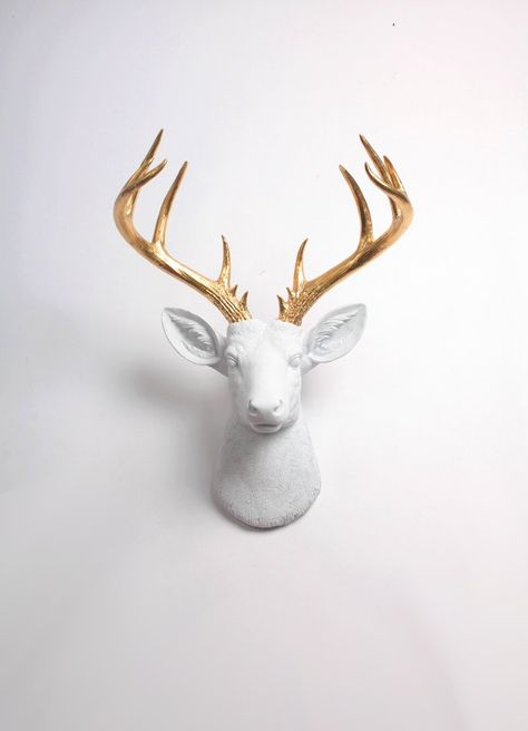 Deer Head Decor, Deer Head Wall Mount, Deer Heads Mount, Faux Deer Head, Animal Wall Mount, Faux Animal Head, Taxidermy Deer, White Faux Taxidermy, Deer Head Wall Decor