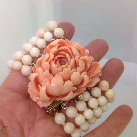 African Wedding Jewelry, Antique Gold Bracelet, Coral Flower, Coral Art, Angel Skin, Pearl And Diamond Necklace, Edwardian Jewelry, Coral Flowers, Cameo Jewelry