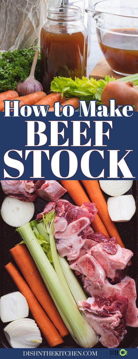 Want to know the secret to making a rich, luxurious beef stock? Follow these easy steps, tips, and tricks to make a great beef stock at home. This essential ingredient is the foundation of so many soups, stews, and braises. Note: Recipe time includes an overnight chill and reduction time may vary. Beef Stock Recipe, Homemade Beef Stock, Beef Stock Recipes, Stock Recipes, Sunday Dinner Recipes, Spicy Beef, Beef Bones, Homemade Beef, Beef Stock