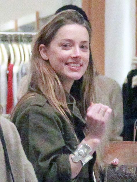 Amber Heard goes shopping with her future daughter-in-law Lily Rose Melody Depp in West Hollywood on Feb. 2, 2014. twitter, Instagram, Splash News, Getty -Cosmopolitan.com Amber Heard Makeup, Amber Heard Hair, Celebrities Without Makeup, Amber Heard Style, Amber Head, Jessica Collins, Celebs Without Makeup, No Makeup, Photo Makeup