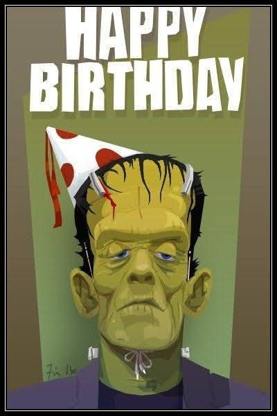 Comic Pics, Happy Birthday Vintage, Birthday Pins, Happy Birthday Wishes Quotes, Happy Birthday Pictures, Fishing Birthday, Bday Cards, Birthday Quotes Funny, Frankenstein's Monster