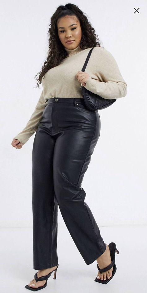 Winter Pants Outfit, Leather Pants Outfit, Leg Pants Outfit, Plus Size Models, Fashion Board, Fit Inspo, Pants Outfit, Straight Leg Pants, Beautiful Outfits