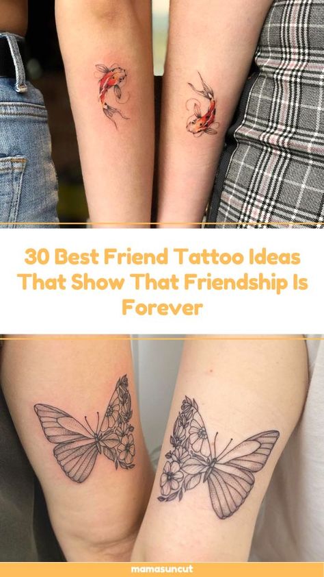 30 Best Friend Tattoo Ideas That Prove Friendship Is Forever Classy Best Friend Tattoos, Friend Tattoos Matching Meaningful Small, Best Friend Animal Tattoos, Best Friend Tattoos Meaningful Friendship For 2, Bff Tattoo Ideas Unique, Soul Sister Tattoos Bff, Butterfly Friendship Tattoos, Soul Sister Tattoos Symbol, Tattoo Ideas Female Best Friend