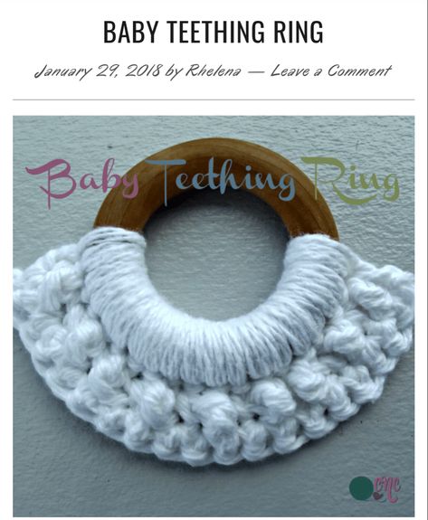 Wooden Ring Crochet Pattern, Teething Baby, Baby Teething, Teething Ring, Craft Show Ideas, Wooden Ring, Crochet Baby Hats, Baby Rattle, Baby Teeth