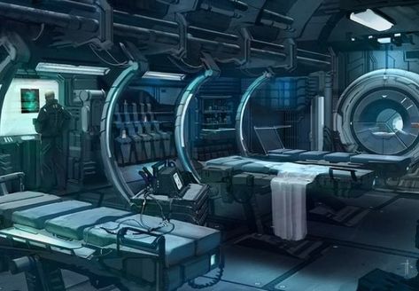 Sci-Fi Prison Sci Fi Hospital, Scifi Interior, Interior Concept Art, Spaceship Interior, Sci Fi Environment, Concept Art World, Games Design, Futuristic Interior, Laser Tag